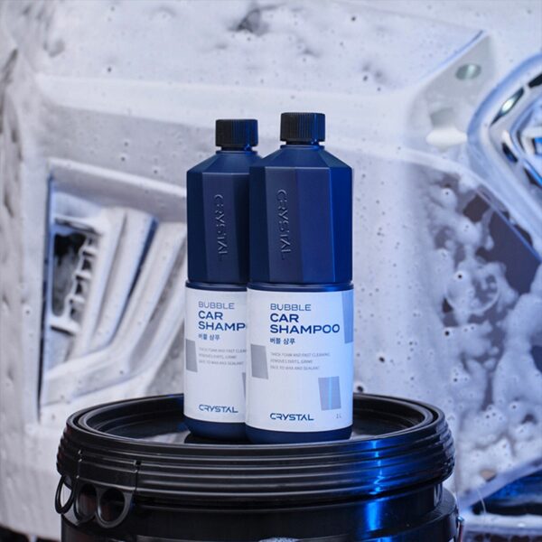 Premium Car Wash with Bullsone Crystal Bubble Shampoo 1L for Streak-Free Shine